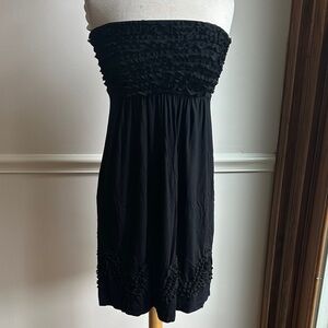 Soma black strapless convertible knit dress ruffles small EUC